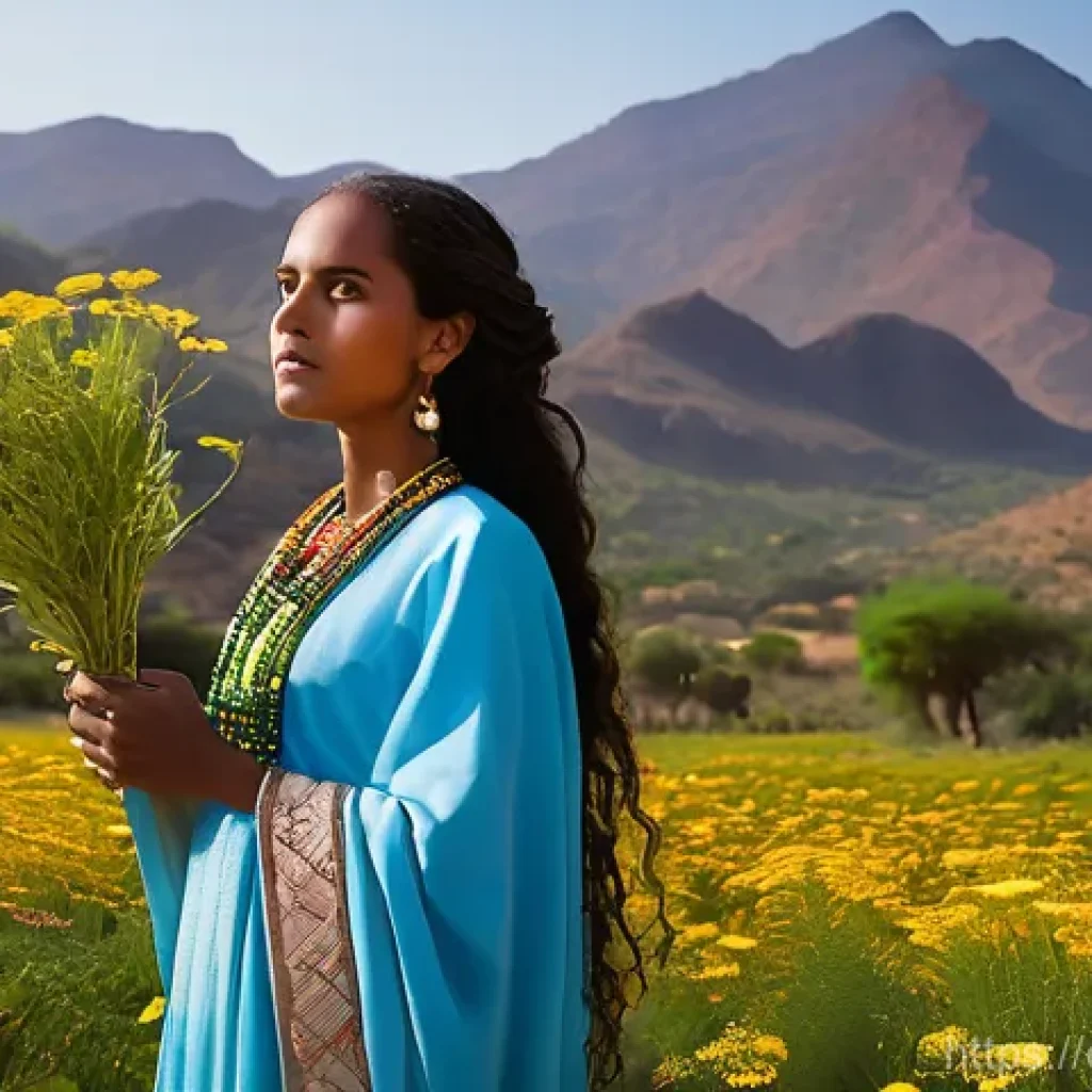 에리트레아의 신화 이야기 - **Prompt 1: The Divine Breath of Ona, Earth Spirit of Eritrea**
"A breathtaking, vibrant image d...