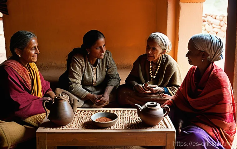 에리트레아 가족 문화 - **Prompt for the Eritrean Coffee Ceremony:**
"A cozy, warm-lit interior of a traditional Eritrea...
