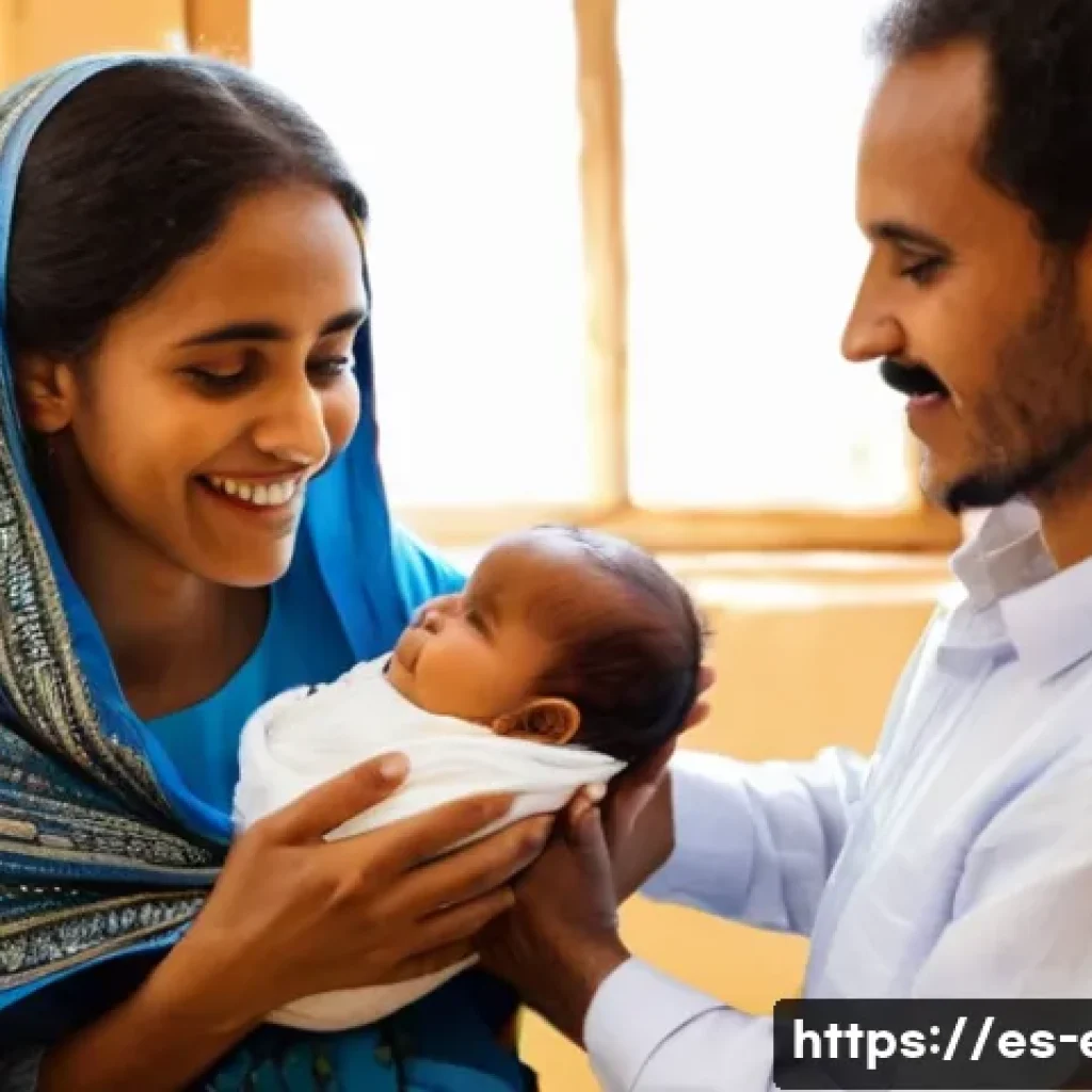 에리트레아 독특한 이름 짓기 풍습 - **Prompt:** "A heartwarming scene depicting an Eritrean naming ceremony inside a traditional home. I...