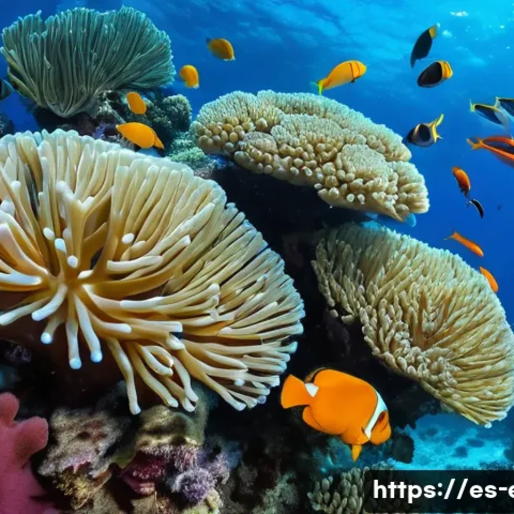 에리트레아 해양 생물 - A vibrant underwater scene showcasing the coral reefs of the Red Sea near Eritrea, featuring a diver...