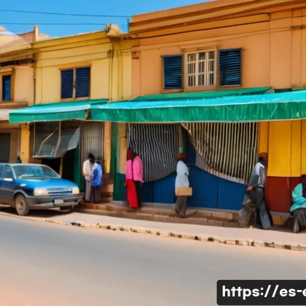 에리트레아 범죄율 통계 - A vibrant urban street scene in Asmara, Eritrea during daytime, featuring local merchants securing t...